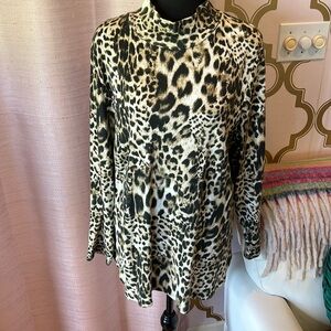 Chico’s Mock Turtle Neck Animal Print Tunic